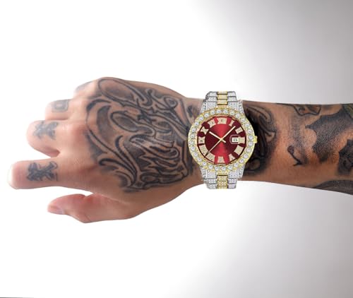 SENRUD Unisex Watch Fashion Crystal Diamond Watch Mens Womens Quartz Analog Watch Stainless Steel Big Face Wrist Watch - Image 4