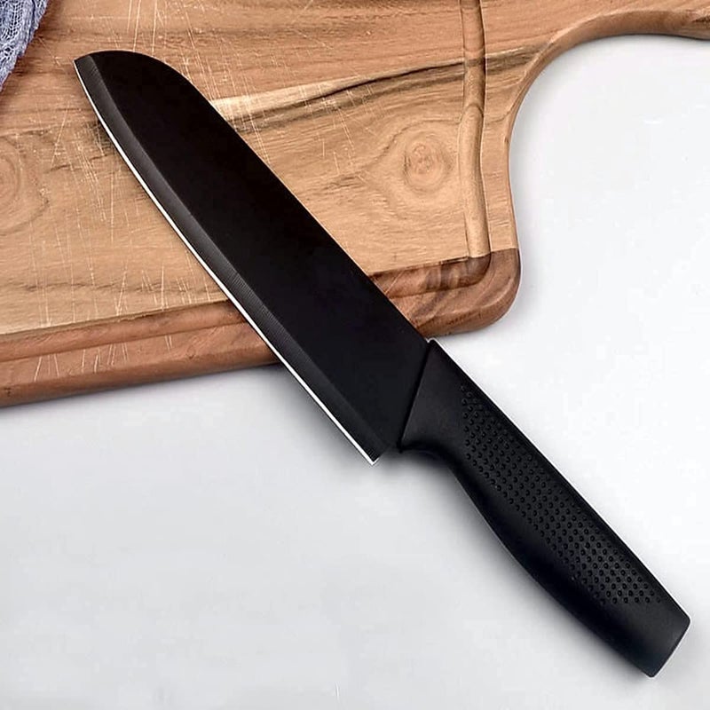 Capmora Premium Stainless Steel Kitchen Knife Set Chefs Knife Butcher Knife Sharp NonStick Soft Handles Cutting Meat Heavy Duty Blade Butcher Meat Knife Black BladeAB - Image 5