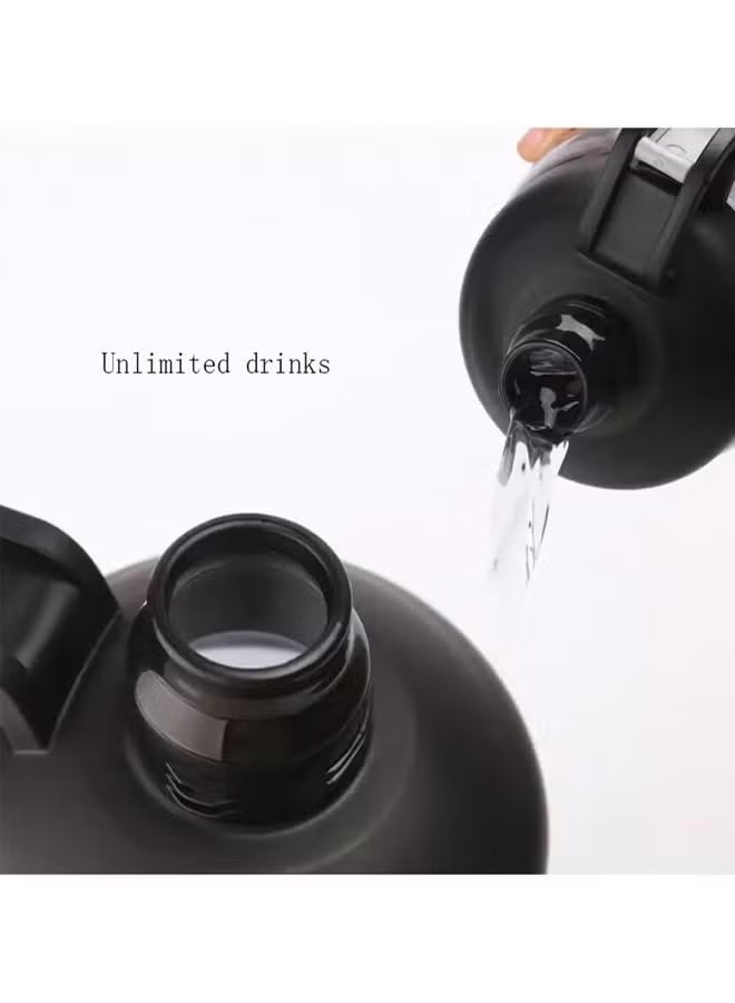 Outdoor Large Capacity Plastic Water Bottle Black - 2L/70oz Leak-Proof Sports Water Jug , BPA-Free, Durable for Hiking, Camping, Gym, Travel & Daily Use - Image 4