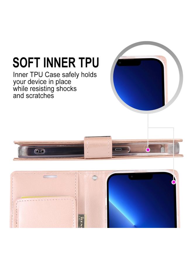 GOOSPERY Case For iPhone 14 Pro Max RICH DIARY Crazy Horse Texture Leather Case - Image 5