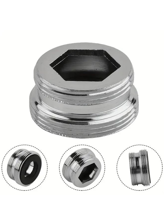 Kitchen Tap Water Saving Aerator Flow Regulator 20 22mm Inside Thread Silvery Metal Adaptor 1pc - Image 1