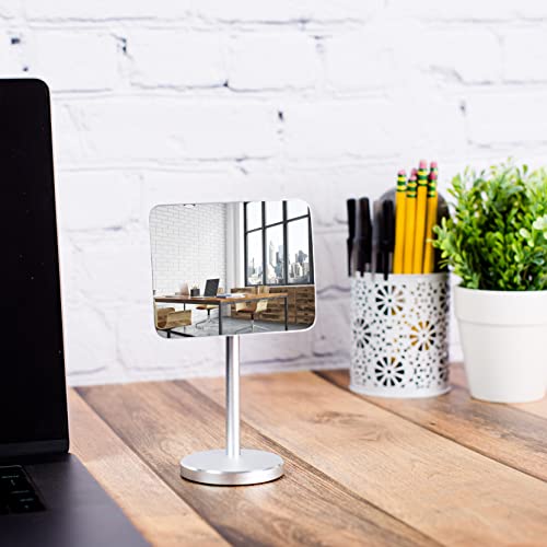 WatchYrBack Desk and Cubicle Mirror to See Behind You, Silver Stand with Detachable Wide Angle Real Glass Mirror, Small & Discrete, Beautiful Design, Perfect Curvature for an exceptionally Clear View - Image 5
