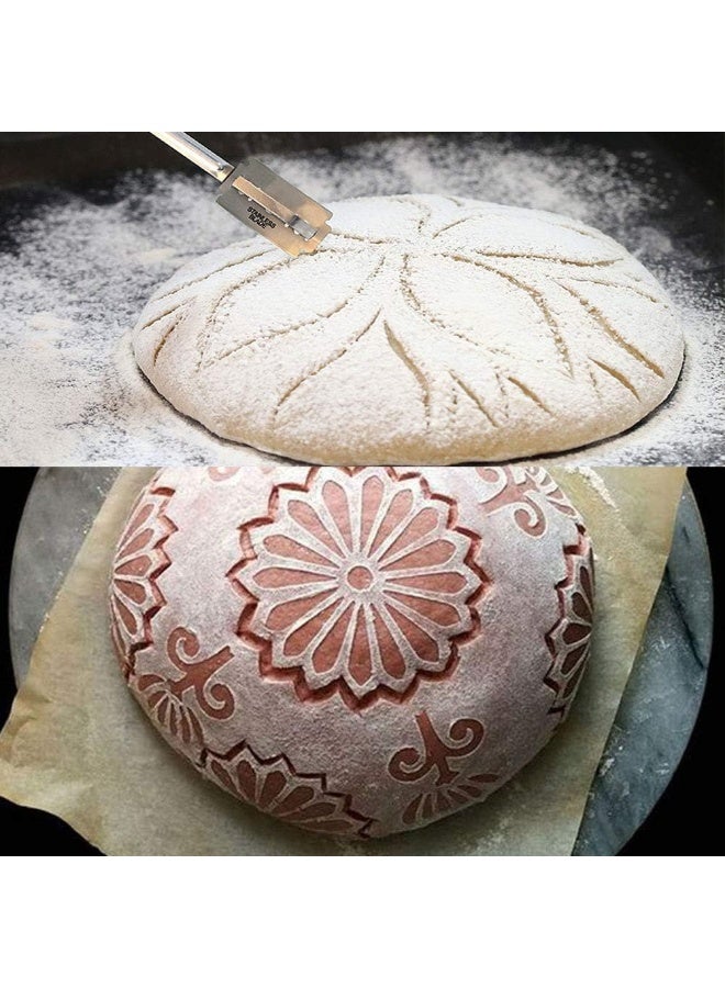 Bread Scraper, Stainless Steel Cutter Set, Bread Bakers Cutter, Slashing Tool Dough, with Double Edged Blades, Easy to Use, Smooth Cuts, for DIY Cake, Mousse, Donuts, Fondant - Image 5