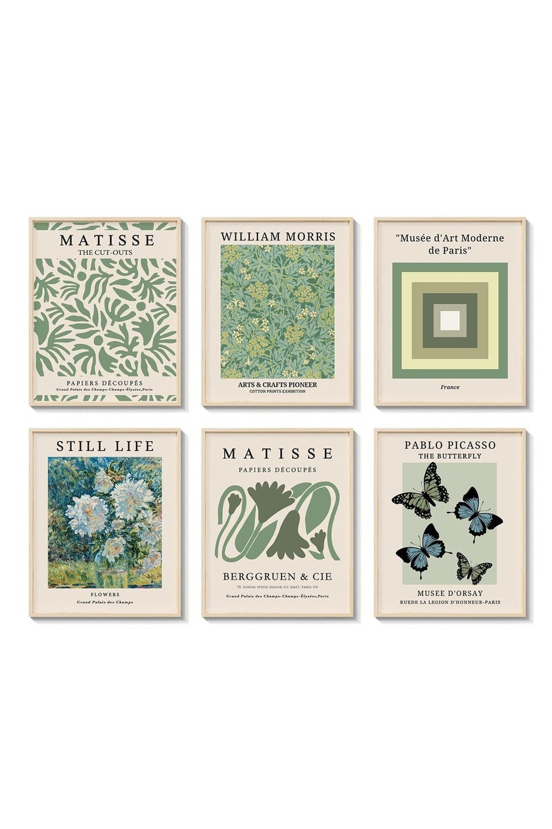 ARPEOTCY Matisse Wall Art Prints, Blue Retro Art Posters, Abstract Master Prints for Bedroom Wall Decor Aesthetic, Set of 6, 8x10in, Unframed - Image 1