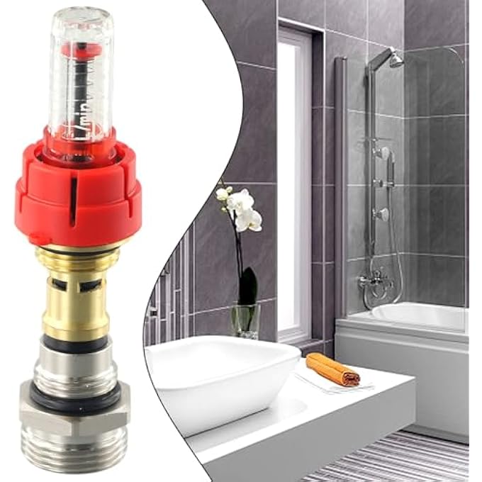 DN25 MANIFOLD FLOW METER FOR WATER UNDERFLOOR HEATING SYSTEM - ADJUSTABLE FLOW REGULATOR WITH REMOVABLE SIGHT GLASS, HYDRONIC HEATING ESSENTIALS - Image 3