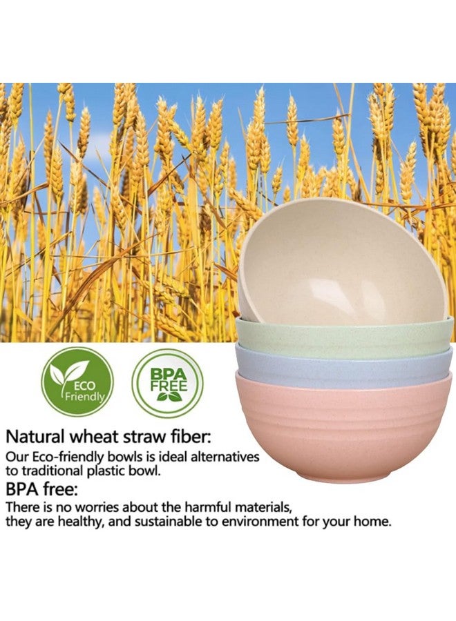 LRUUIDDE Unbreakable Cereal Bowls 24 oz - Reusable Wheat Straw Bowl - Dishwasher -Microwave Safe - Bamboo Kids Bowls Set, Soup Salad Rice Oatmeal Desserts- BPA Free, Eco-Friendly - Image 3
