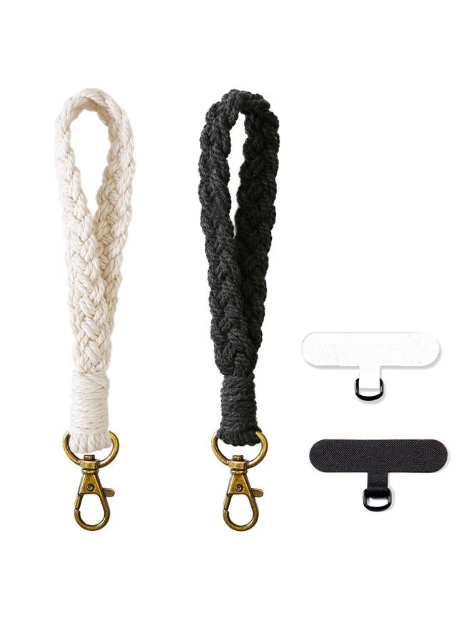 Phone Lanyard, Universal Cell Phone Wrist Strap with Phone Tether Tabs, Black & White - Image 1