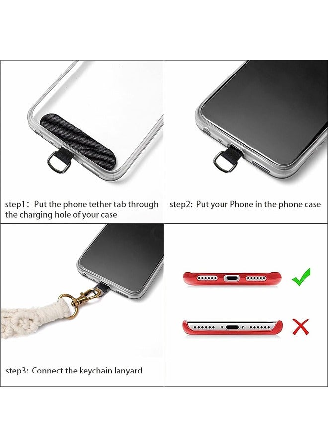 Phone Lanyard, Universal Cell Phone Wrist Strap with Phone Tether Tabs, Black & White - Image 3