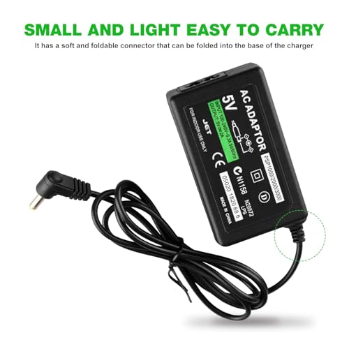 GAMENOPHOBIA AC Power Charger Adapter for PSP 1000 2000 3000 E1004 – 5V 2A High-Speed Charging Power Supply for All PSP Models – Durable Black USB AC Adapter for Portable Gaming Consoles - Image 3