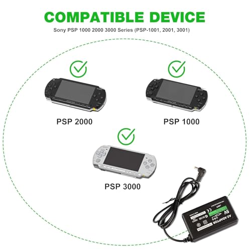 GAMENOPHOBIA AC Power Charger Adapter for PSP 1000 2000 3000 E1004 – 5V 2A High-Speed Charging Power Supply for All PSP Models – Durable Black USB AC Adapter for Portable Gaming Consoles - Image 4
