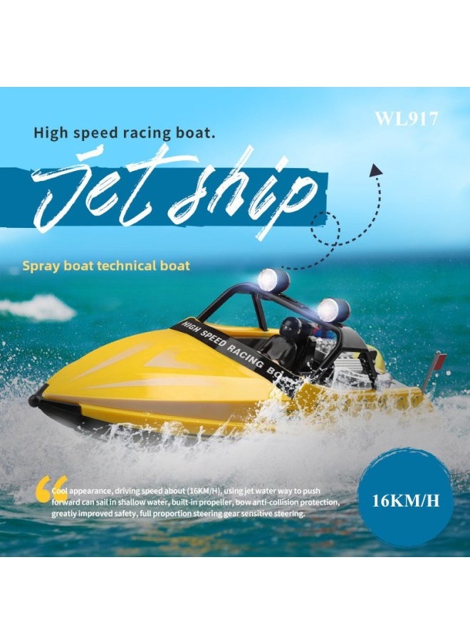 WL917 Remote Control Boat High-speed Speedboat Children's Water Electric Waterproof Boat Ship Turbine Jet Boat Toy-Color:Red-Specifications:Single Battery  - Image 3