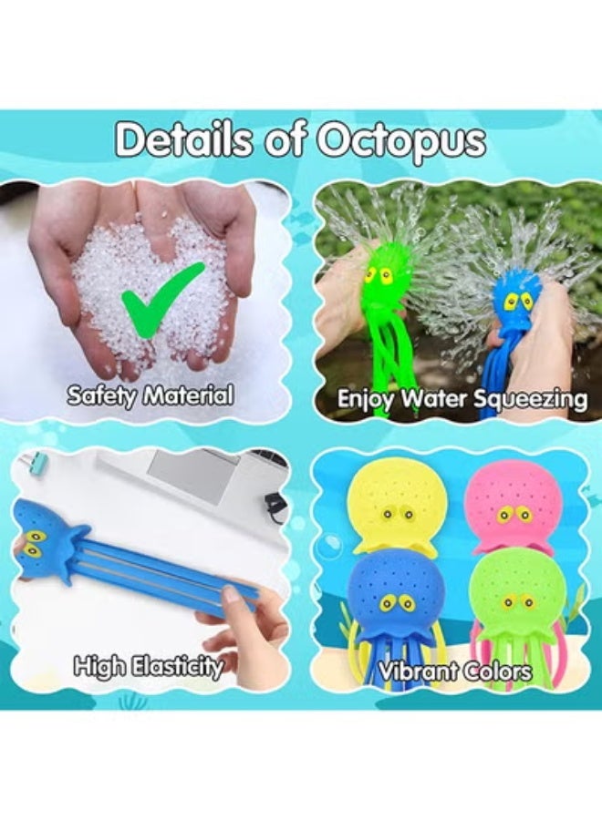 fantasize Octopus Bath Toy, Octopus Water Pool Toys for Toddlers, Water Table Toys, Water Bombs Splash Balls for Kids, Summer Bath Swimming Toys, Pool Toys for Kids Ages 3-8 (4PCS) - Image 3