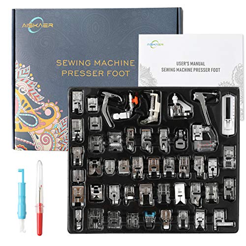 Aiskaer 48Pcs Sewing Machine Presser Feet Foot Set for Brother, Babylock, Singer, Janome, Elna, Toyota, New Home, Simplicity, Kenmore - Image 1