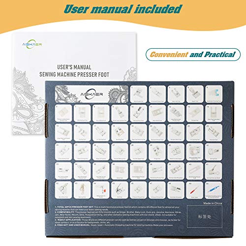 Aiskaer 48Pcs Sewing Machine Presser Feet Foot Set for Brother, Babylock, Singer, Janome, Elna, Toyota, New Home, Simplicity, Kenmore - Image 2