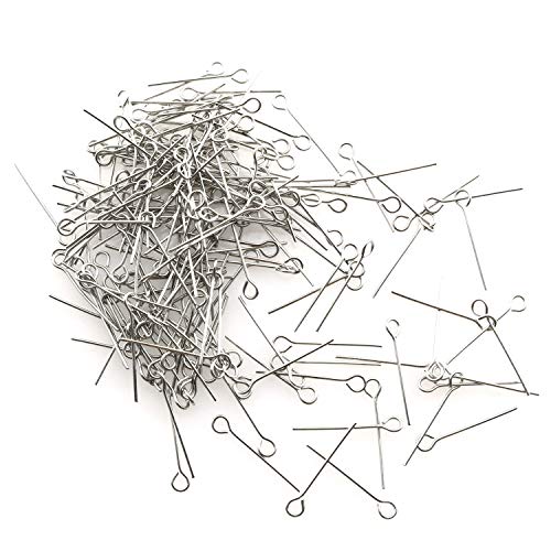 Tegg Eye Pin 200PCS 0.8inch/20mm 304 Stainless Steel Open Eyepins Headpins for Jewelry Necklace Making - Image 2