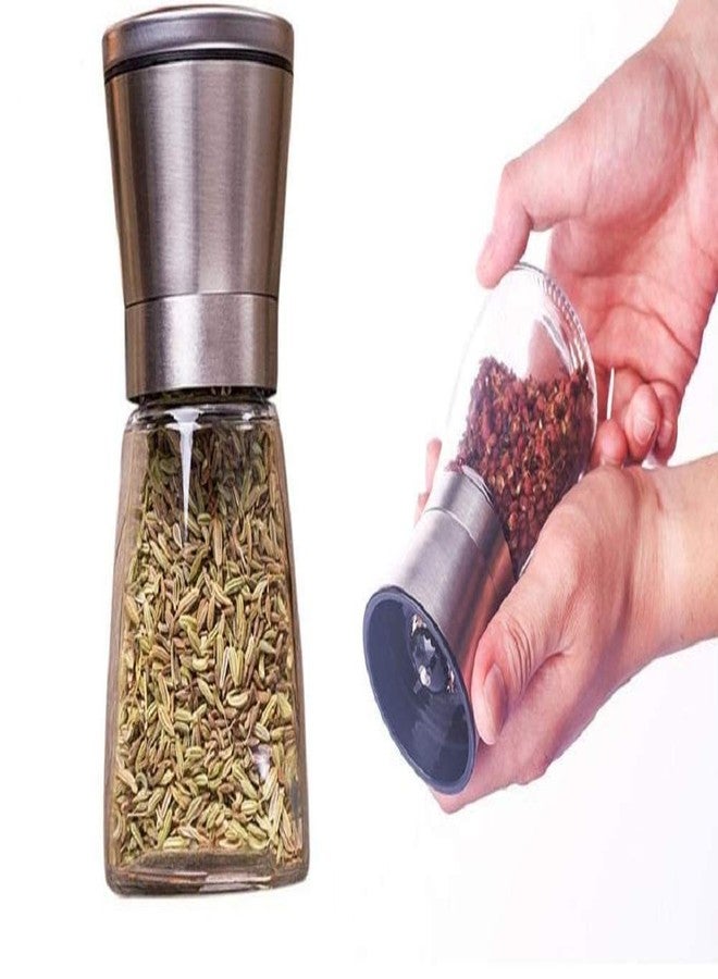 TASKHOUSE Salt and Pepper Grinder Stainless Steel with Adjustable Refillable Spice Shaker (Small) - Image 4