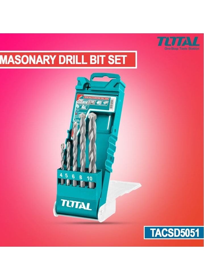 TOTAL T0TAL  5 Pcs Multifunction Drill Bit Set Drill Bit Set TACSD5051  - Image 3