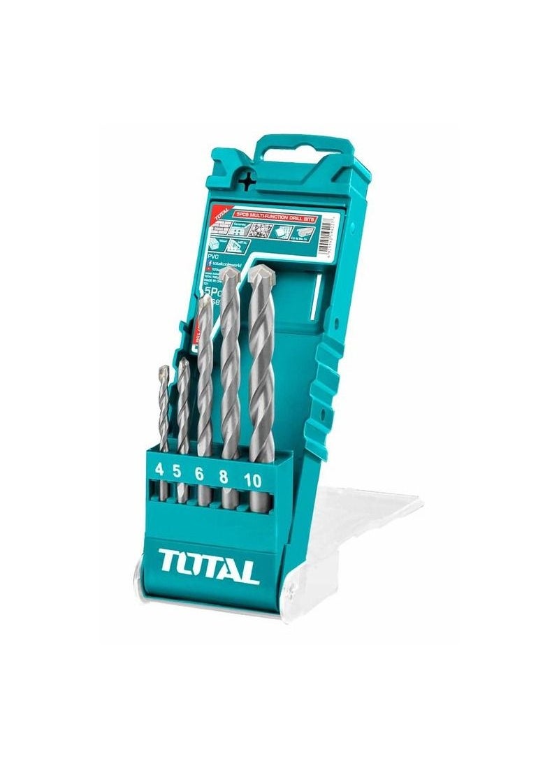 TOTAL T0TAL  5 Pcs Multifunction Drill Bit Set Drill Bit Set TACSD5051  - Image 1
