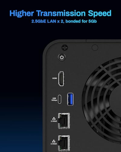 TERRAMASTER F6-424 NAS Storage 6Bay - N95 Quad-Core CPU, 8GB DDR5 RAM, Dual 2.5GbE Ports, Network Attached Storage with High Performance (Diskless) - Image 3
