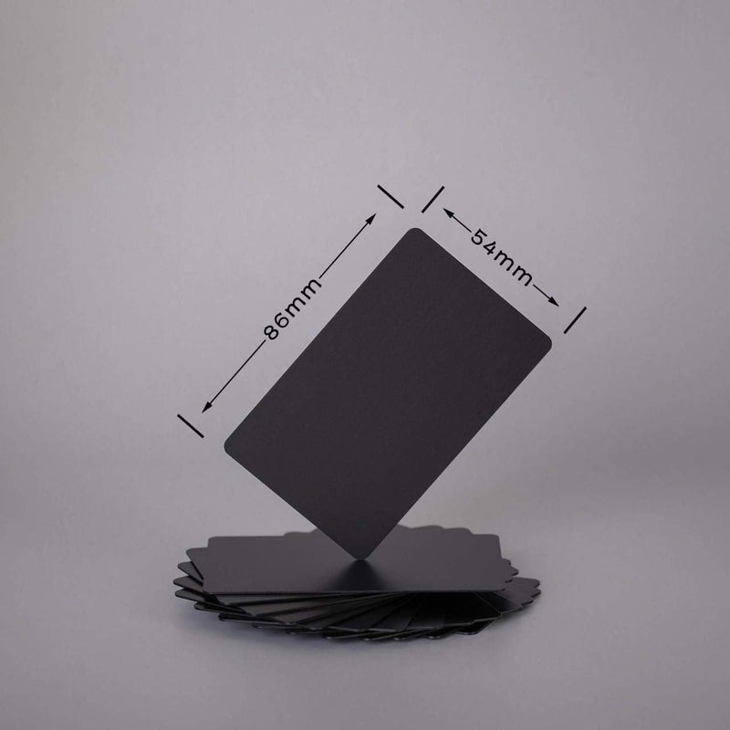 OESDLTD Thick Black Aluminum Metal Business Cards Anodized Aluminum 86 X 54 X 0.8mm 15 pcs Include Protector Sleeves(Frosted) - Image 2