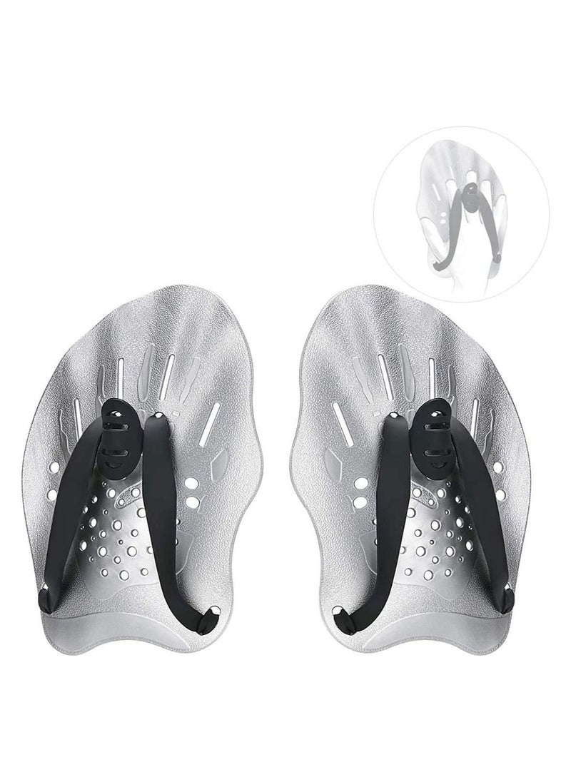 CMGTYYD Swim Training Paddles Hand, Swim Paddles Hand with Adjustable Straps, Swimming Hand Paddles for Women, Men and Children, Professional Swimming Accessories (1 Pair)  - Image 1