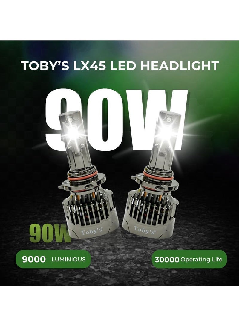 توبيز مجموعة مصابيح أمامية LED جديدة تمامًا من طراز LX 45-H1 بدرجة حرارة لون 6500 كلفن وقوة 90 وات وقوة 9000 لومن، مثالية للرحلات الطويلة - Image 3