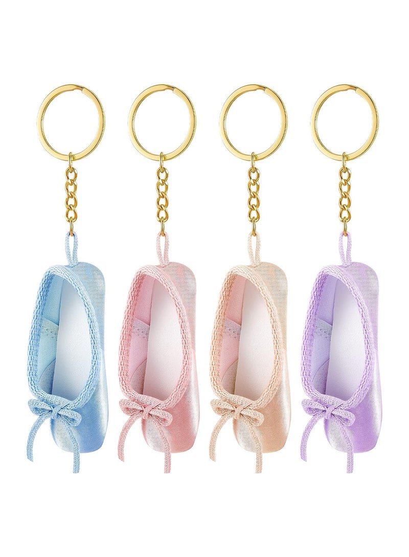 KASTWAVE Ballet Shoes Key Chain Creative Hanging Pendant Keychains Ballet Keyrings Pendant for Ballerina Ballet Party Supplies 4 Pcs - Image 1