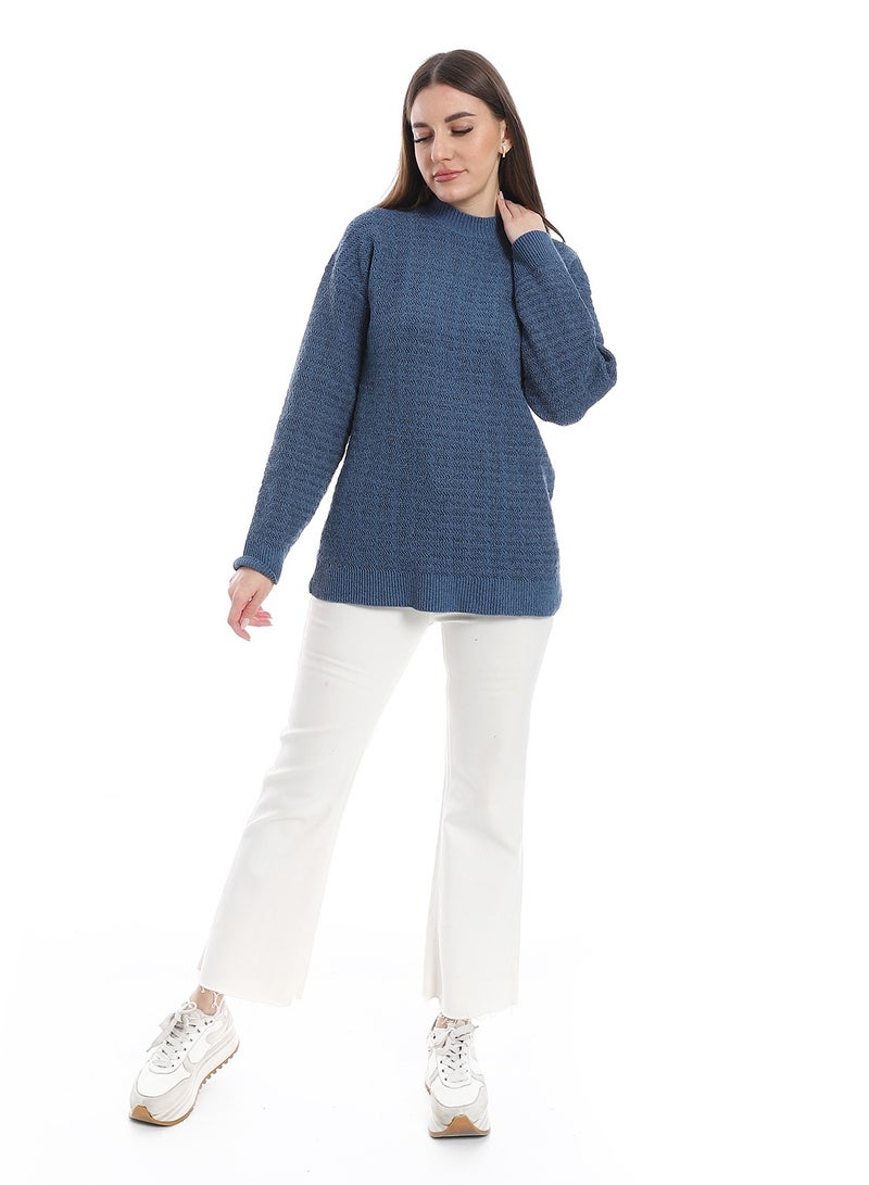 سيزار بلوفر صوف حريمي سادة نصف رقبة وتصميمات متعددة - Image 1