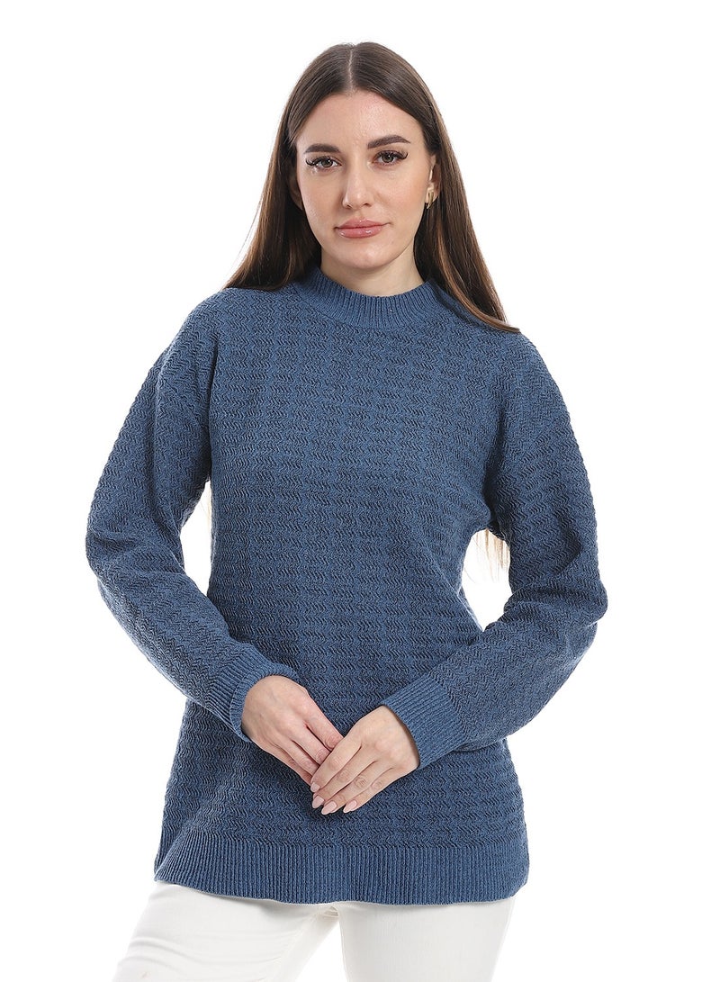 سيزار بلوفر صوف حريمي سادة نصف رقبة وتصميمات متعددة - Image 2