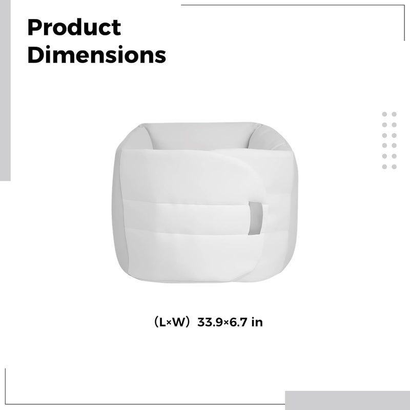 Grayish White Lumbar Support Pillow, Ergonomic Waist Pillow for Sleeping, Contoured 360° Hugging Design, Polyester & Foam Back Support for Side Sleepers - Image 5