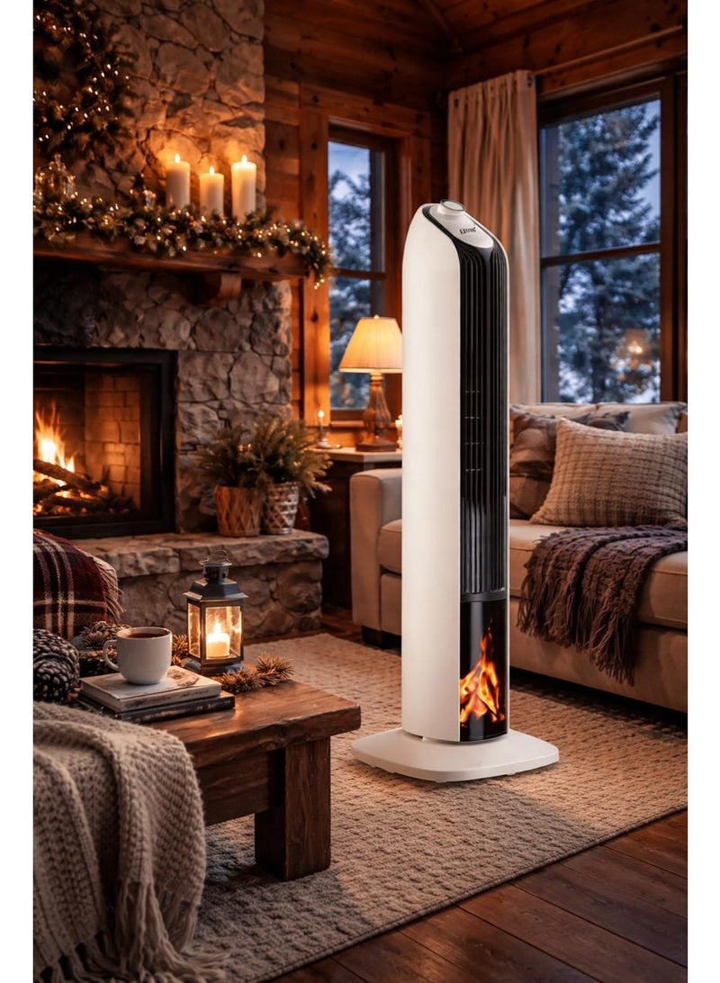 مدفأة عمودية بلهب ثلاثي الأبعاد، بقوة 2000 واط، و3 إعدادات للحرارة - Image 2