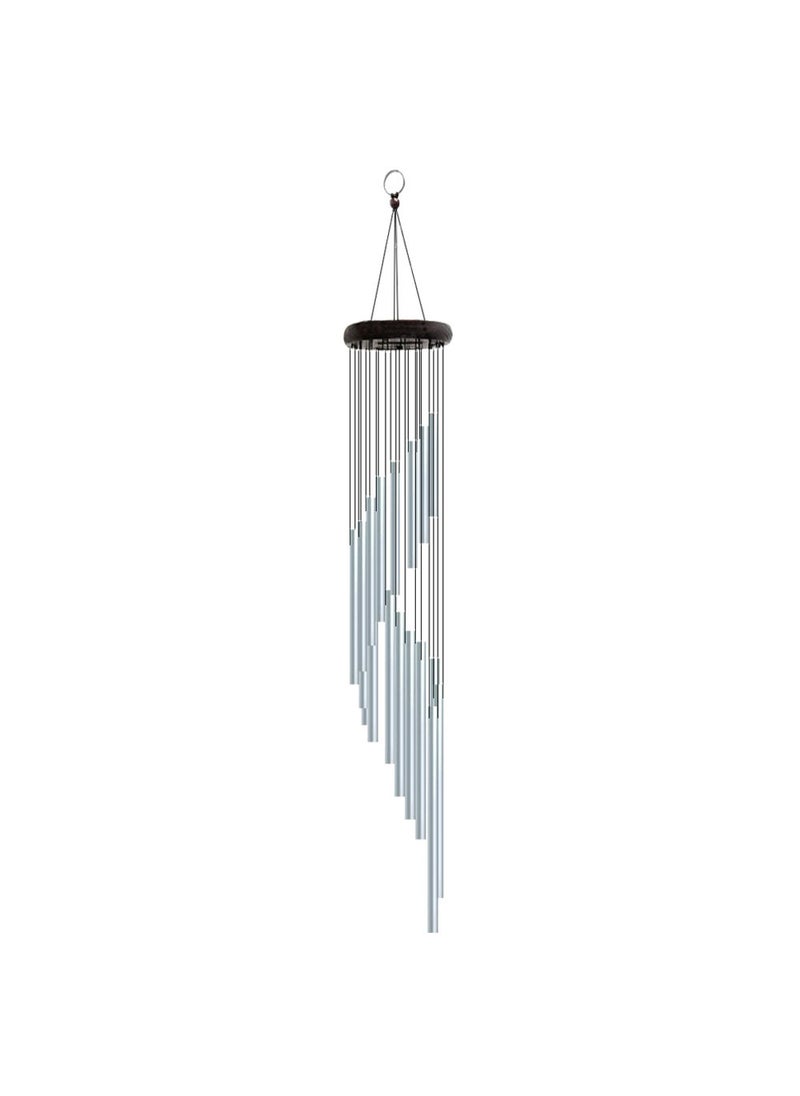 Generic 18-piece Metal Wind Chimes Home Decoration Hanging Ornaments Geometric Shape New Chinese Style Business Gifts 18 silver tubes 