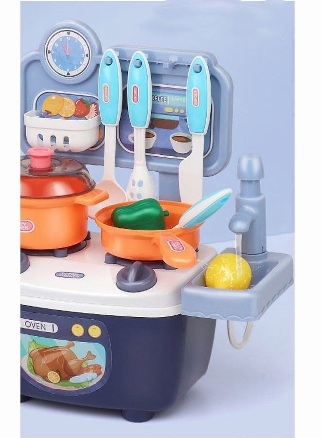 20PCS Kids Kitchen Playset Play Kitchen Toys with Play Sink,Including Pots, Pans, Spoon Fruit Vegetable Cookware Set,Kitchen Accessories Set Toy Kitchen Pretend Play Toy Set for 3+ Year Old Boys Girls - Image 4