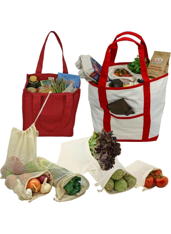 HASANAT ESSENTIALS Hasanat Essentials Reusable Shopping Tote Bag Set  - Image 4
