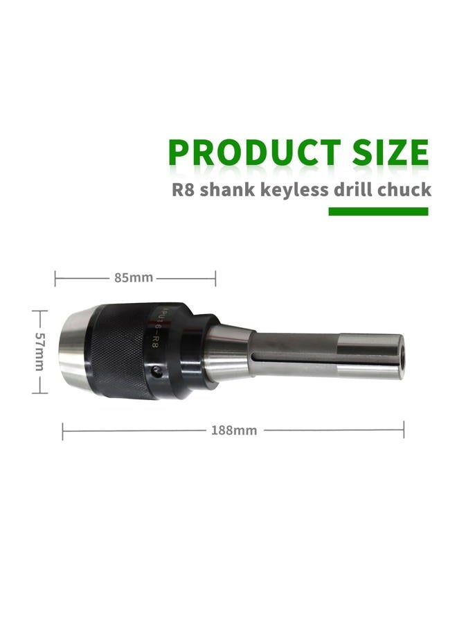 Yunnergo 1/8"-5/8" Keyless Heavy Duty Drill Chuck 1/64"-1/2", Special Titanium Jaws, with Integrated Shank, R8 Shank, MT3 Shank, MT2 Shank (1/8"-5/8",R8 shank) - Image 5