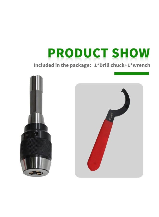 Yunnergo 1/8"-5/8" Keyless Heavy Duty Drill Chuck 1/64"-1/2", Special Titanium Jaws, with Integrated Shank, R8 Shank, MT3 Shank, MT2 Shank (1/8"-5/8",R8 shank) - Image 3