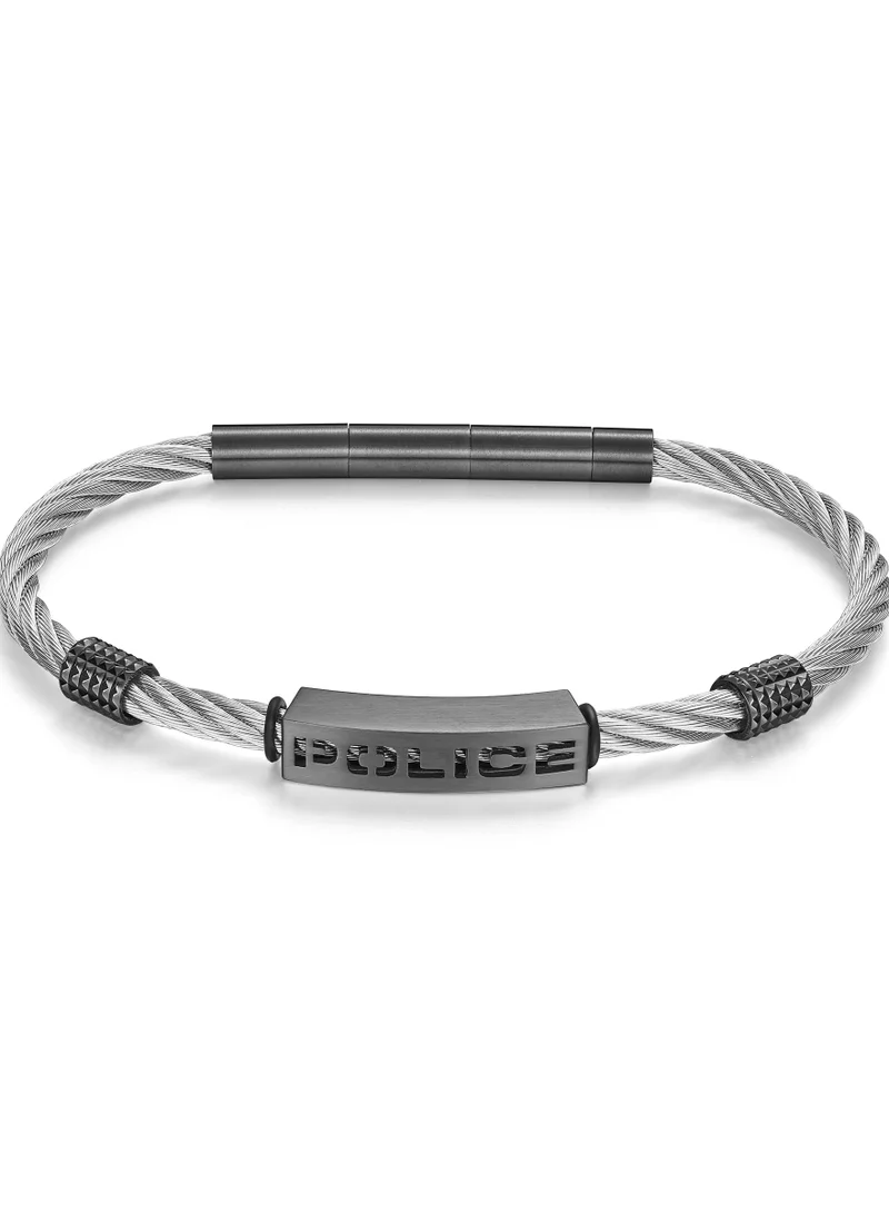 POLICE Quadro Silver/Grey Metal Stainless Steel Gents Bracelet
