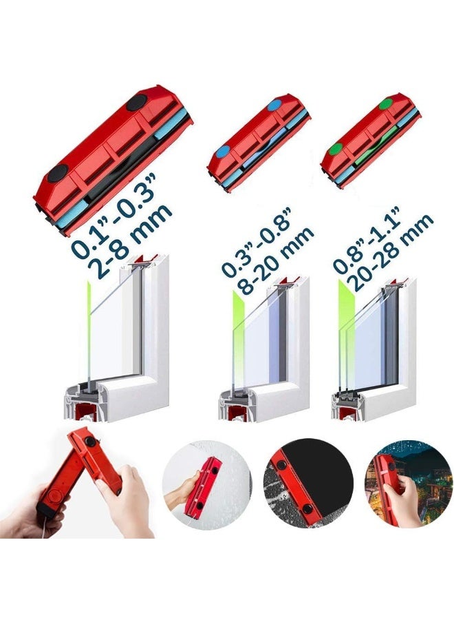 LOVEQIZI Cleaning Brush, Double-Sided Magnetic Window Cleaner, High-Rise Glass Cleaner Wiper for Magnetic Window Cleaner for Double Glazed Windows, S1 - Image 3