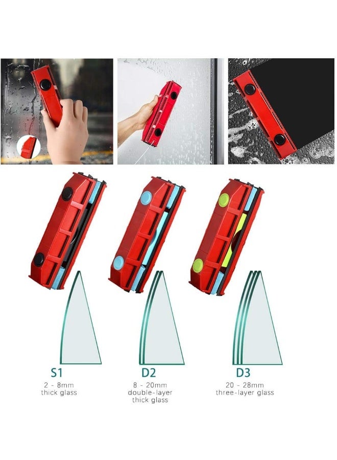 LOVEQIZI Cleaning Brush, Double-Sided Magnetic Window Cleaner, High-Rise Glass Cleaner Wiper for Magnetic Window Cleaner for Double Glazed Windows, S1 - Image 2