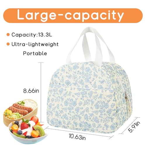 GISMTR Lunch Bag for Women Insulated Lunch Box Cute Quilted Lunch Tote Bags Reusable Large Capacity Cooler Bag for Travel Work Picnic - Image 2