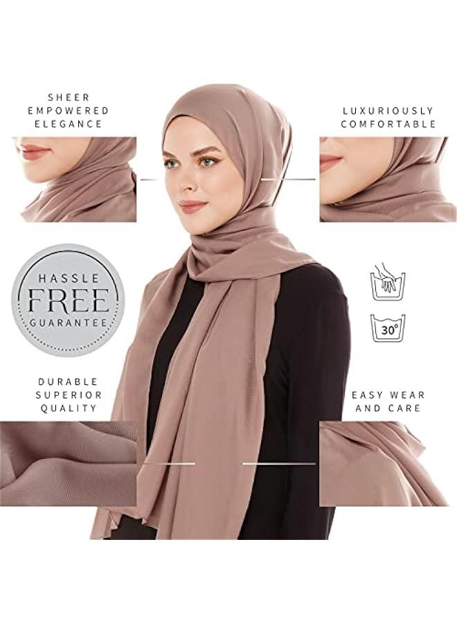 Arabest Dark Taupe Chiffon Hijab Scarf Women Muslim Headscarf Fashion Shawl - Image 2