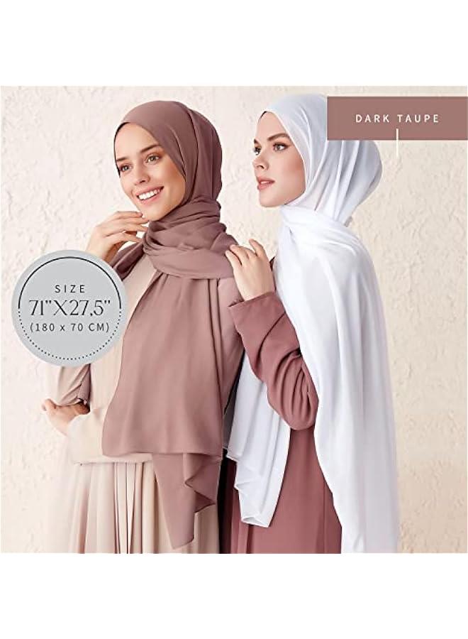Arabest Dark Taupe Chiffon Hijab Scarf Women Muslim Headscarf Fashion Shawl - Image 3