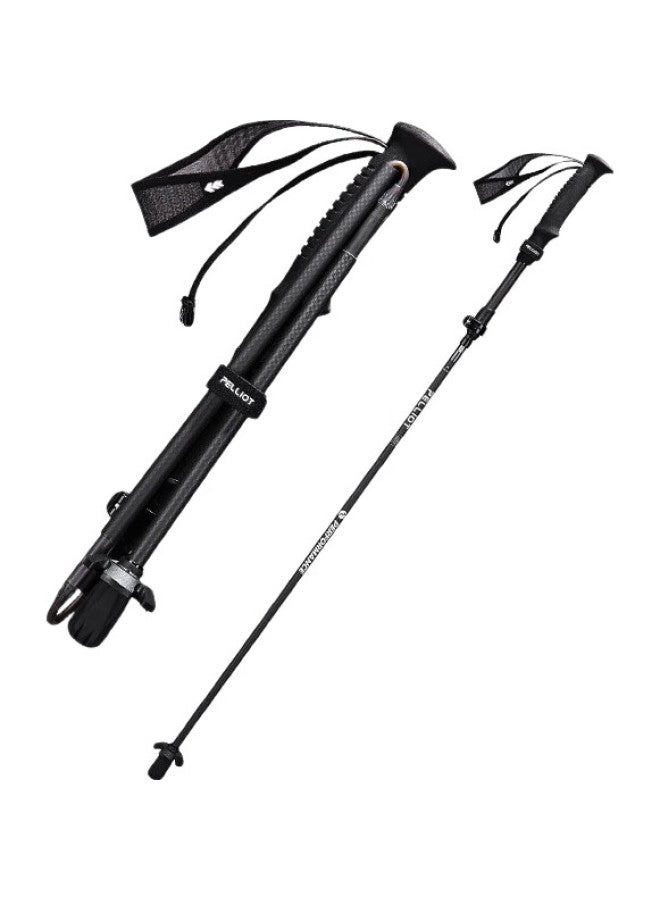 PELLIOT [Yuyi] Outdoor 3K Carbon Fiber Trekking Pole, Carbon Folding Ultra-Light Hiking Mountain Climbing Cane, 16403644 Black - Image 3