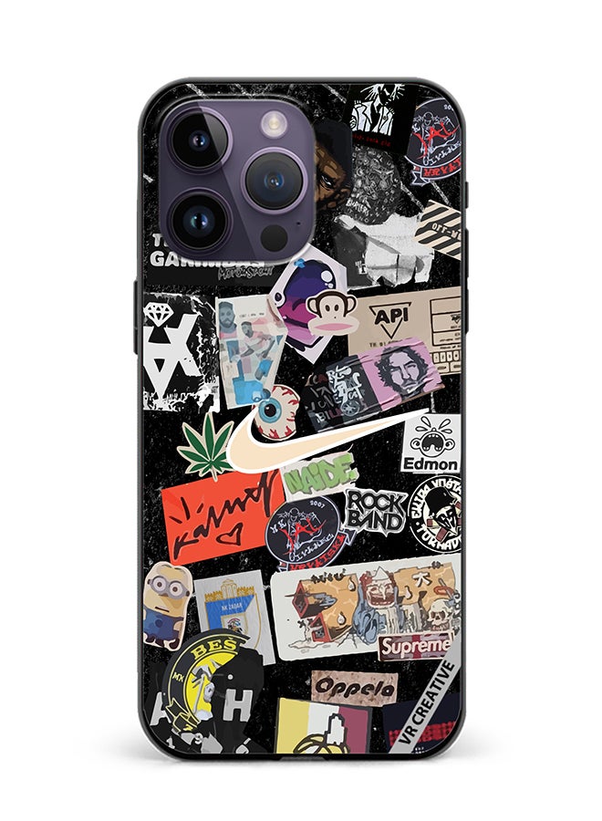 VR CREATIVE Protective Case Cover For Apple iPhone 16 Pro Max Nike Stickers Design Multicolour