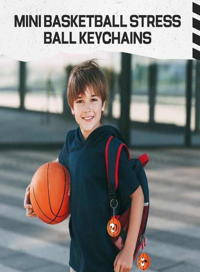 Arrowbash 30 Pcs Basketball Party Favors Easter Egg Fillers Funny Mini Face Stress Basketball Keychains for Easter Basket Stuffers Sport Party Classroom Exchange Gift Prizes - Image 2