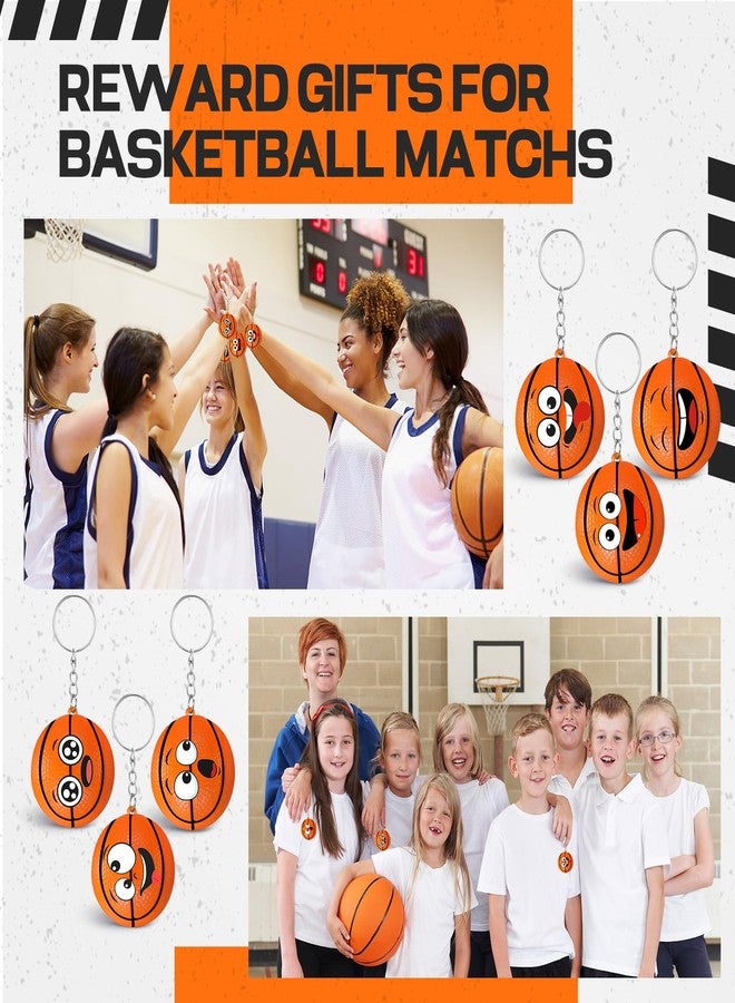 Arrowbash 30 Pcs Basketball Party Favors Easter Egg Fillers Funny Mini Face Stress Basketball Keychains for Easter Basket Stuffers Sport Party Classroom Exchange Gift Prizes - Image 3