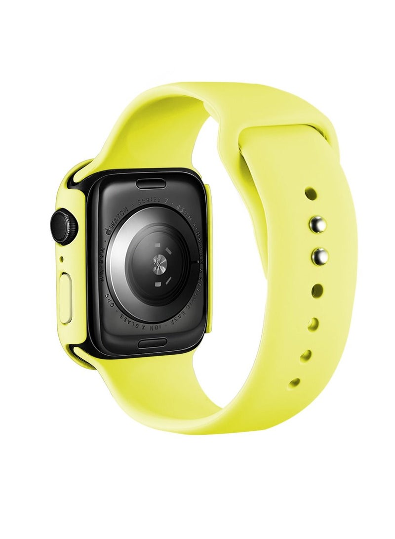 GULFLINK Silicone Watchbands 220mm Length with Protective Case Cover for Apple iWatch 7 45mm - Image 2