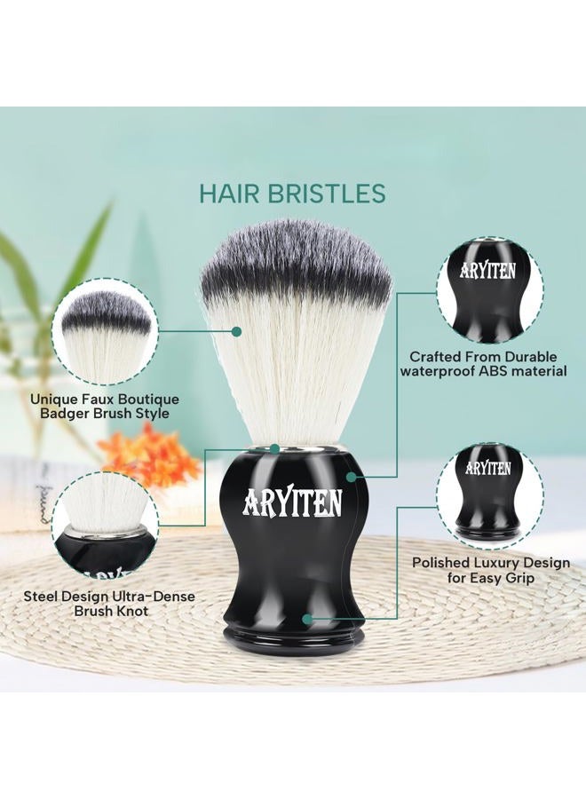 Aryiten Shaving Brush Set for Men&Women, Premium Shaving Kit for Men, Perfect for Wet Shave with Shaving Cream & Soap, Suitable for Razor, Trimmer, Clippers, Ideal Gift for Birthday and More - Image 2