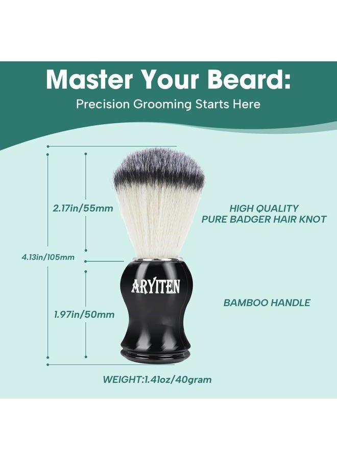 Aryiten Shaving Brush Set for Men&Women, Premium Shaving Kit for Men, Perfect for Wet Shave with Shaving Cream & Soap, Suitable for Razor, Trimmer, Clippers, Ideal Gift for Birthday and More - Image 3