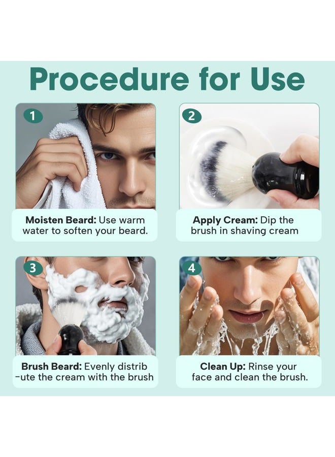 Aryiten Shaving Brush Set for Men&Women, Premium Shaving Kit for Men, Perfect for Wet Shave with Shaving Cream & Soap, Suitable for Razor, Trimmer, Clippers, Ideal Gift for Birthday and More - Image 4